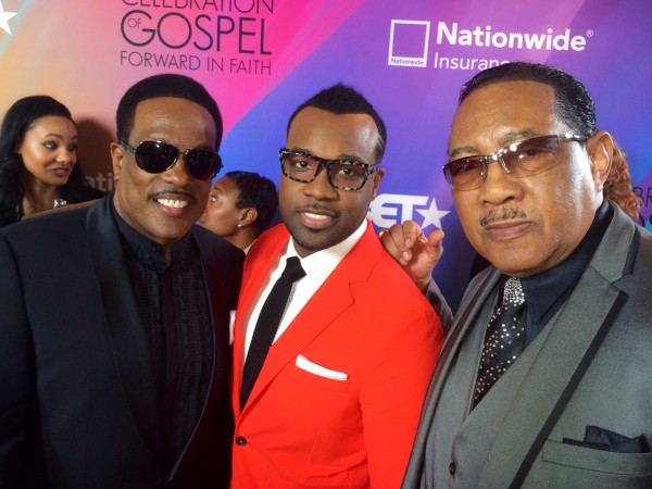 Charlie Wilson, VaShawn Mitchell and Dr. Bobby Jones on the red carpet. Photo: Courtesy of BET Networks